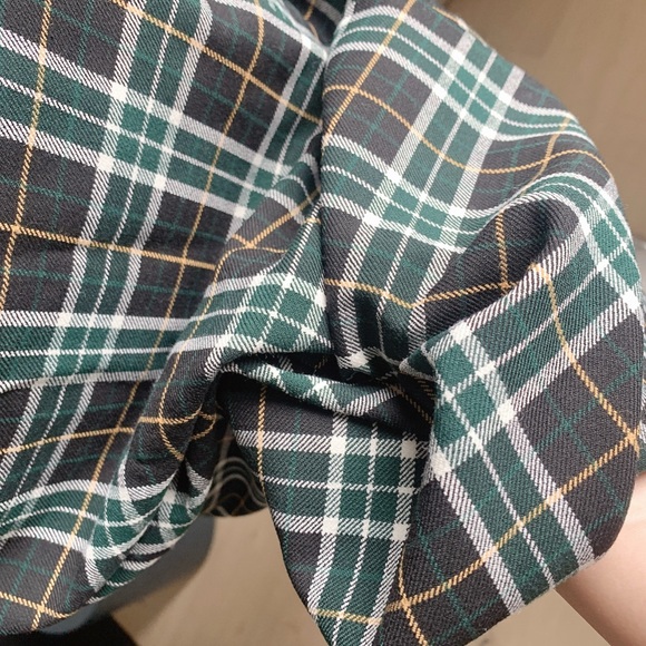 ZARA Dark Green Plaid Maxi Dress XS A-Line - Picture 4 of 4